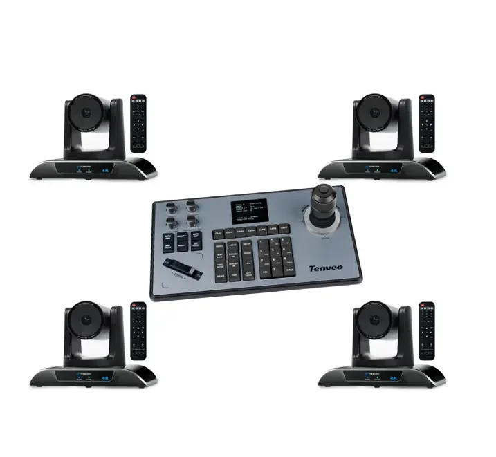 Tenveo VHD12U-4K 4K 12X Optical Zoom 8.29MP USB For HDMI PTZ Conference System With 4pcs Joystick Controllers