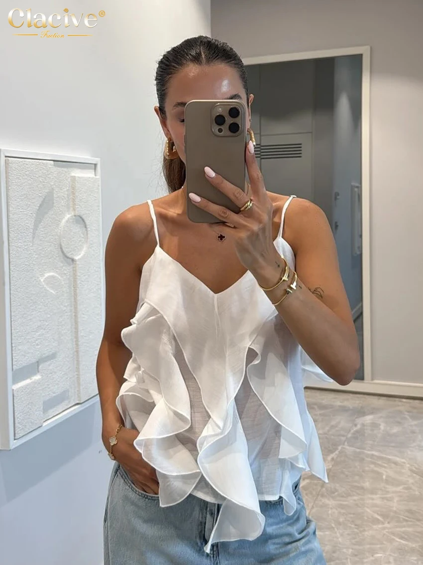 Clacive Summer Loose White Women's Tank Top 2026 Sexy Strap Sleeveless Vest Elegant Classic Ruffles Solid Top Female Clothing
Clacive Summer Loose White Women's Tank Top 2026 Sexy Strap Sleeveless Vest Elegant Classic Ruffles Solid Top Female Clothing