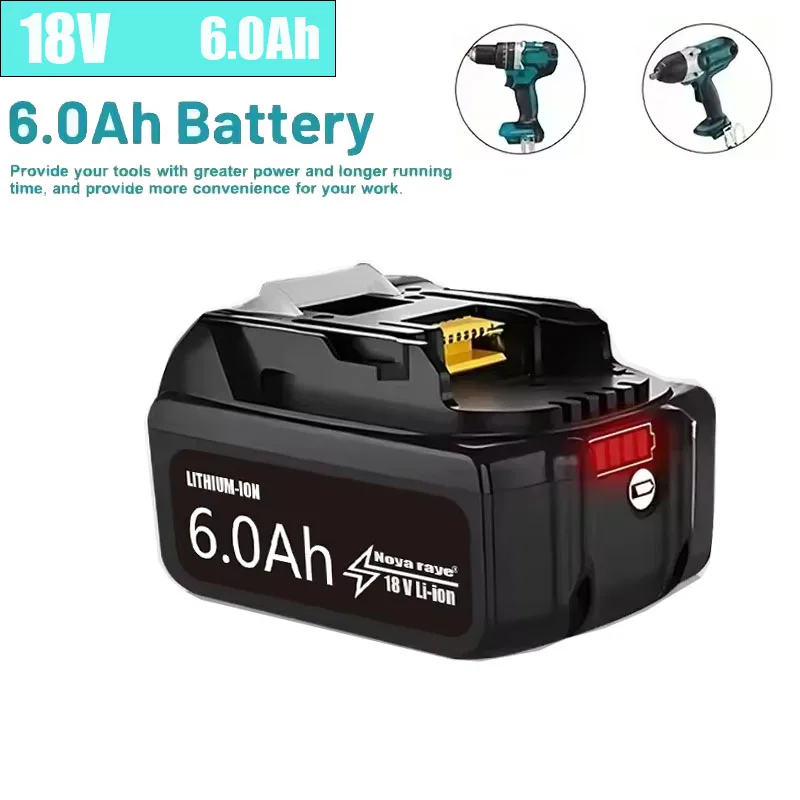 For Makita Battery, 18v 6.0Ah Rechargeable Battery, Makita Replacement BL1830BL 1840BL1860B, Battery for Electric Tool
For Makita Battery, 18v 6.0Ah Rechargeable Battery, Makita Replacement BL1830BL 1840BL1860B, Battery for Electric Tool