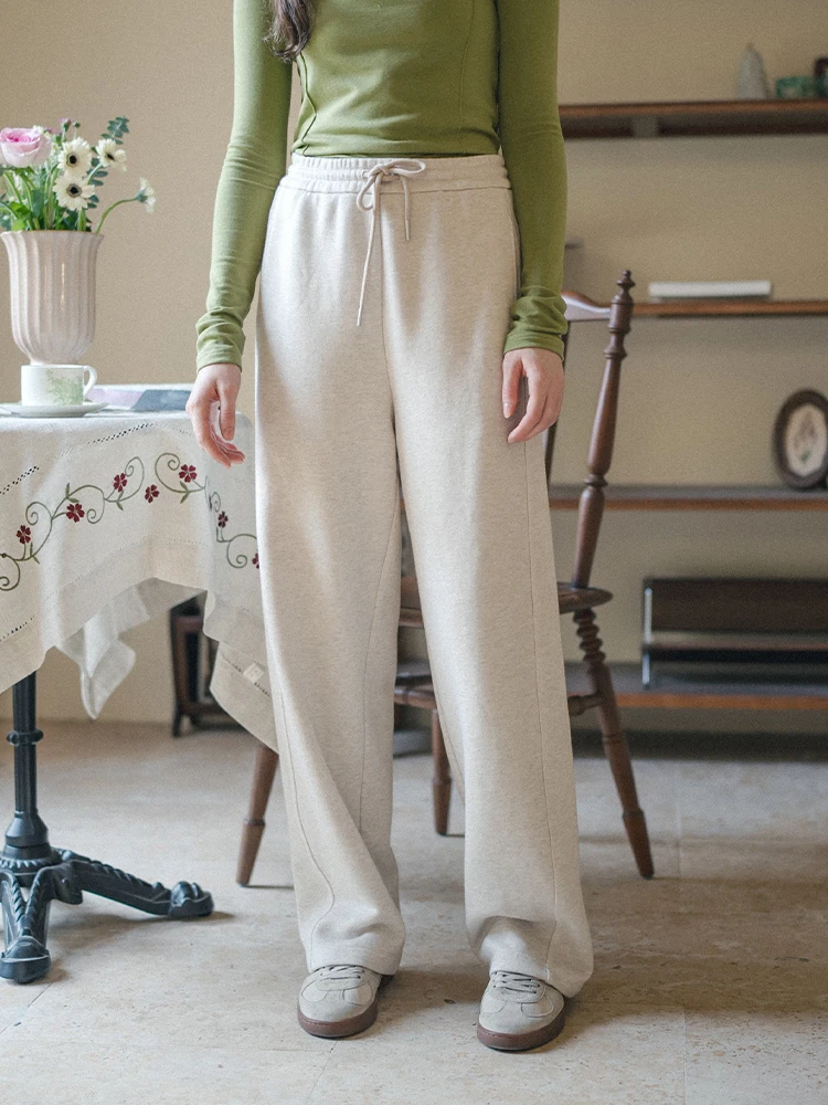 High Waist Straight Leg Cotton Wool Sweatpants Elastic Waist Wide Leg High Grams Casual Pants Marchnoon Versatile Beige
High Waist Straight Leg Cotton Wool Sweatpants Elastic Waist Wide Leg High Grams Casual Pants Marchnoon Versatile Beige