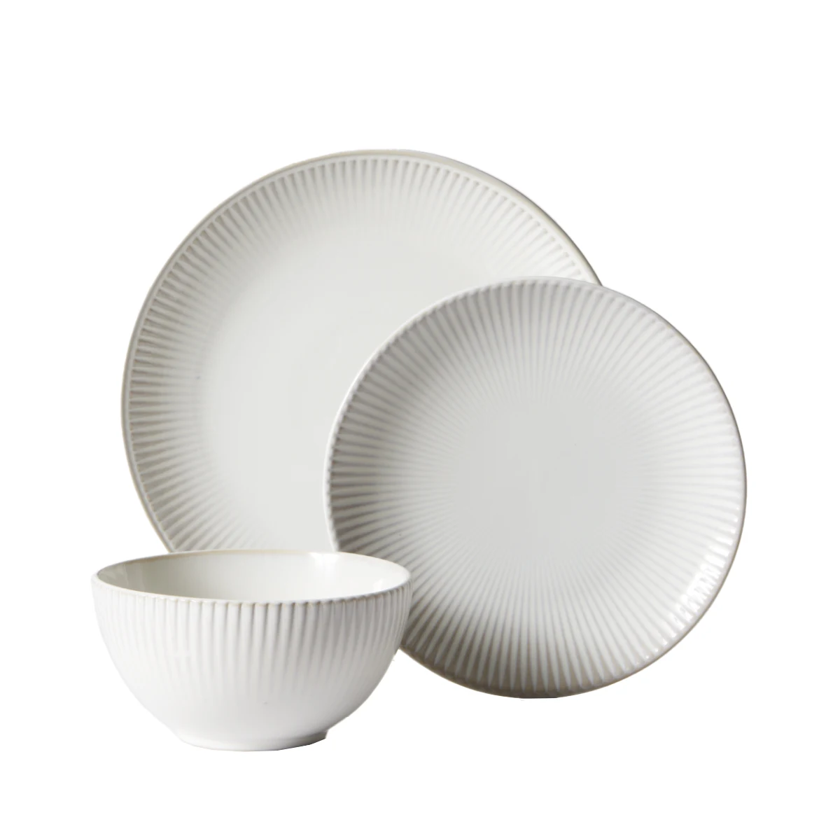 12-Piece Cream Stoneware Dinnerware Set for Home Use
12-Piece Cream Stoneware Dinnerware Set for Home Use