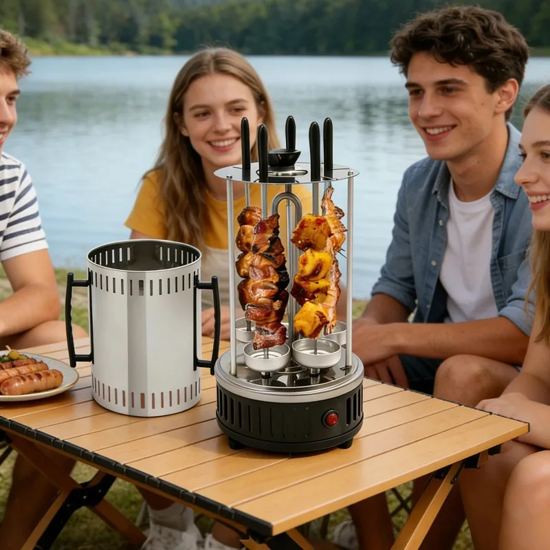 【Professional Grade】TX 1000W Vertical Electric Grill 5/6 Skewer Stainless Steel Auto Rotating Kebab Machine with Oil Drip Pan fo
【Professional Grade】TX 1000W Vertical Electric Grill 5/6 Skewer Stainless Steel Auto Rotating Kebab Machine with Oil Drip Pan fo