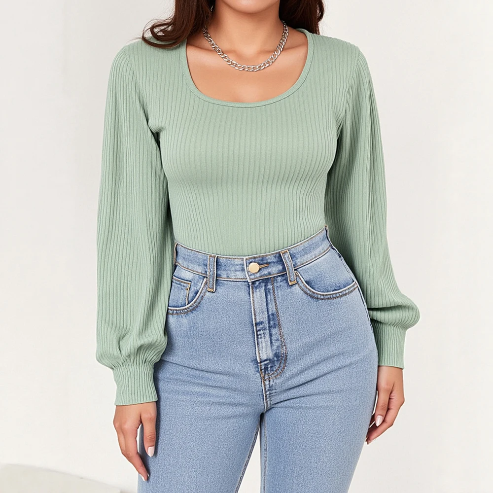 Mia Muse Autumn Women's T-Shirts Casual Basics Screw Thread Solid Color Long Sleeve Square Neck Daily Tees
Mia Muse Autumn Women's T-Shirts Casual Basics Screw Thread Solid Color Long Sleeve Square Neck Daily Tees