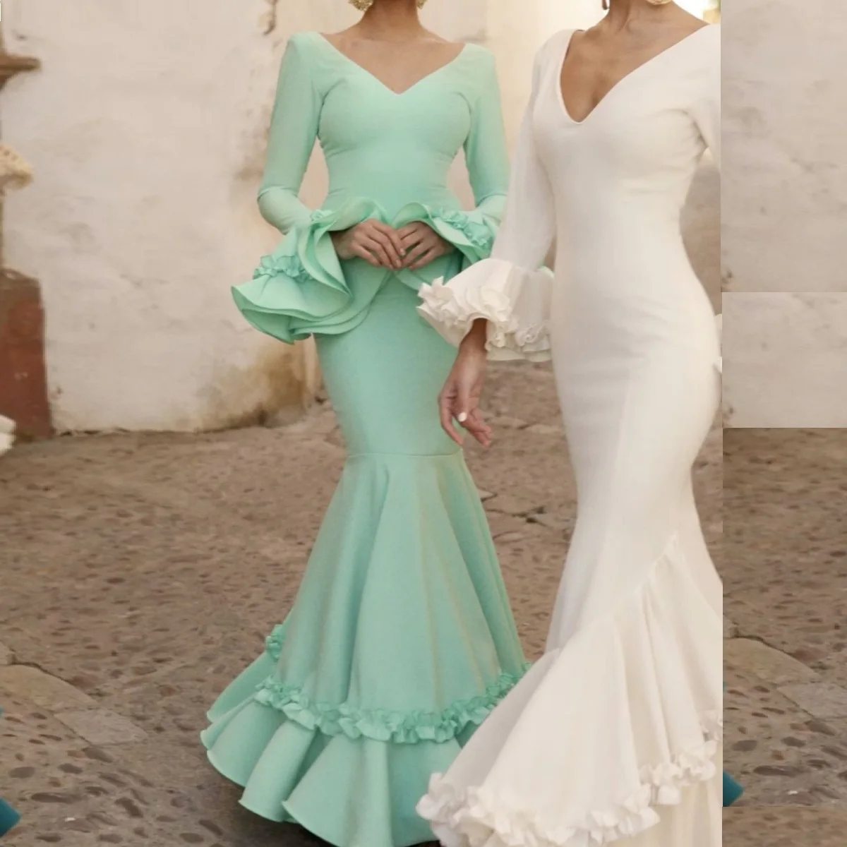Customized Prom Dress Formal Dearin V-neck Mermaid Floor Length Skirts Draped Applique Bespoke Occasion Dresses Saudi Arabia Eve
Customized Prom Dress Formal Dearin V-neck Mermaid Floor Length Skirts Draped Applique Bespoke Occasion Dresses Saudi Arabia Eve