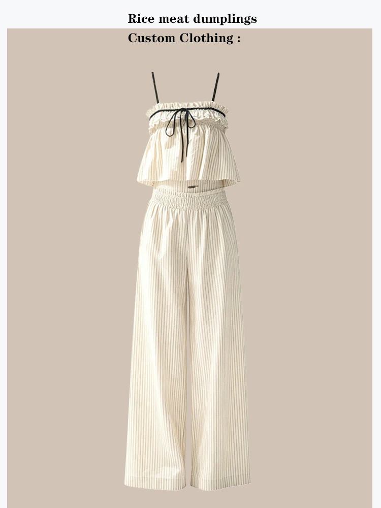 Casual Stripe Set Korean Style Loose Feel Top And Bottoms Two Piece Suite Summer Fashion Women's High Waist Long Pants
Casual Stripe Set Korean Style Loose Feel Top And Bottoms Two Piece Suite Summer Fashion Women's High Waist Long Pants