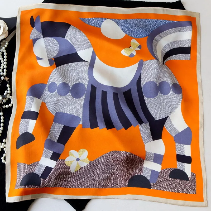 Orange Horse Silk Scarf 53CM Women Square Summer Bandanas Silk Neck Shawls Hair Hand Bag Accessories Women Foulard Femme 53CM
Orange Horse Silk Scarf 53CM Women Square Summer Bandanas Silk Neck Shawls Hair Hand Bag Accessories Women Foulard Femme 53CM