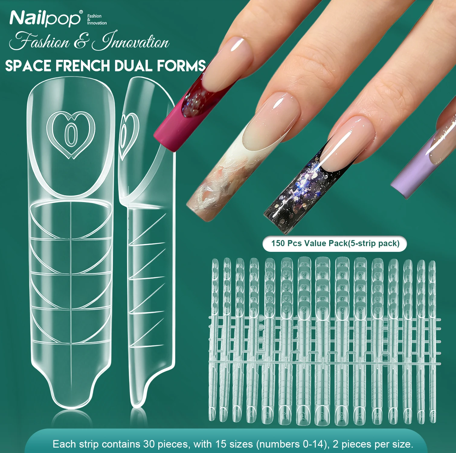 Nailpop 150 шт., двойные формы для ногтей, 15 размеров, формы для ногтей для наращивания полигеля, многоразовые маникюрные инструменты для домашнего использования в салоне
Nailpop 150 шт., двойные формы для ногтей, 15 размеров, формы для ногтей для наращивания полигеля, многоразовые маникюрные инструменты для домашнего использования в салоне