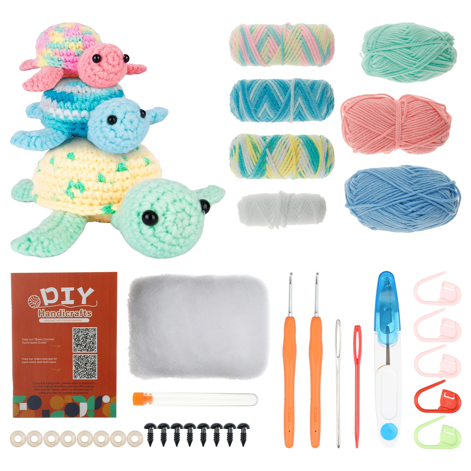 Beginner Crochet Kit Cotton Knitting Yarn Thread Needles Hook Knit Tool Turtle Animal Handmade DIY Craft for Beginners Starter
Beginner Crochet Kit Cotton Knitting Yarn Thread Needles Hook Knit Tool Turtle Animal Handmade DIY Craft for Beginners Starter