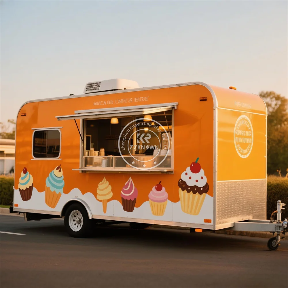 Street Ice Cream Cart Mobile Kitchen Concession Fast Food Trailer Customized Concession Food Truck For Sale
Street Ice Cream Cart Mobile Kitchen Concession Fast Food Trailer Customized Concession Food Truck For Sale