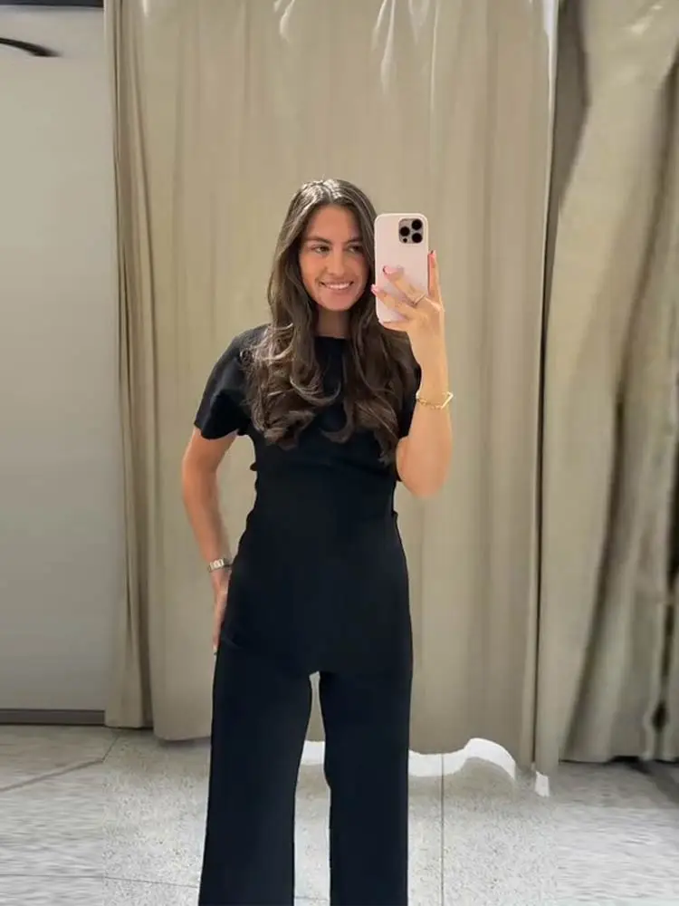 Fashion Women Summer T-shirt Set Chic Short Sleeve Backless Solid Tunic Pullover Slim Leggings Fitting Female Streetwear 2026
Fashion Women Summer T-shirt Set Chic Short Sleeve Backless Solid Tunic Pullover Slim Leggings Fitting Female Streetwear 2026