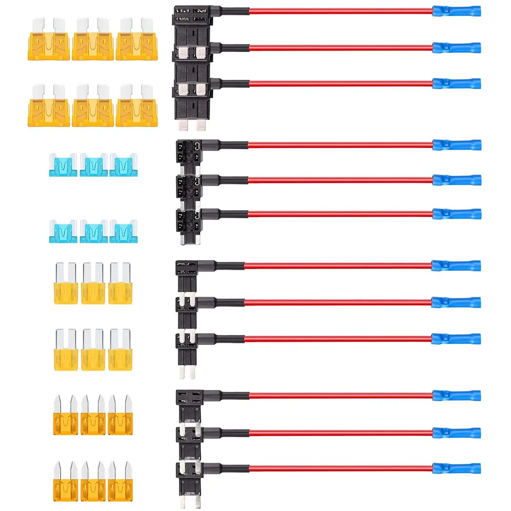 36pcs Fuse Taps Set 4 Types 12v Car Add a Circuit Adapter with 15A Mini Low Profile Blade Fuse Holder Tap Adapter for Cars Truck
36pcs Fuse Taps Set 4 Types 12v Car Add a Circuit Adapter with 15A Mini Low Profile Blade Fuse Holder Tap Adapter for Cars Truck