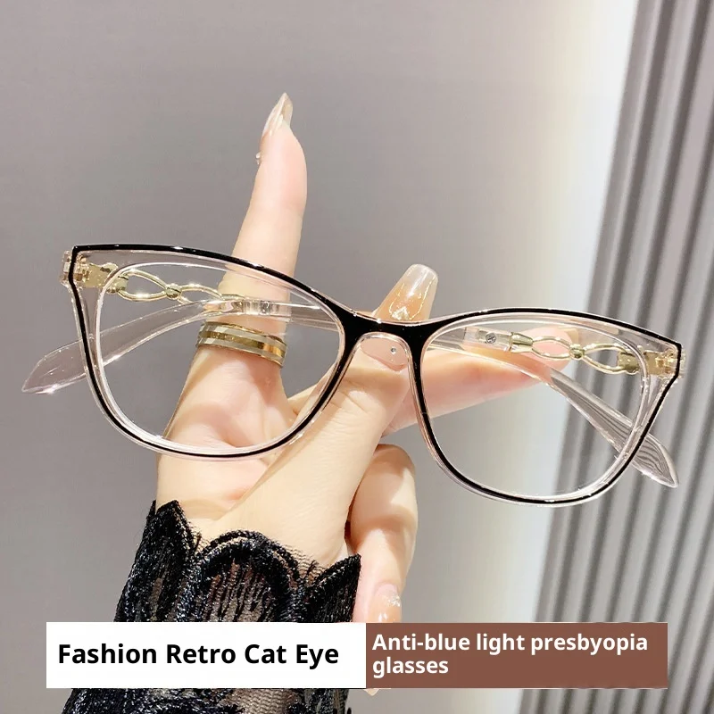 Anti-blue Retro Personality Cat Eye Women's Advanced Reading Glasses European&American HD Fashion Presbyopia Reading Glasses
Anti-blue Retro Personality Cat Eye Women's Advanced Reading Glasses European&American HD Fashion Presbyopia Reading Glasses