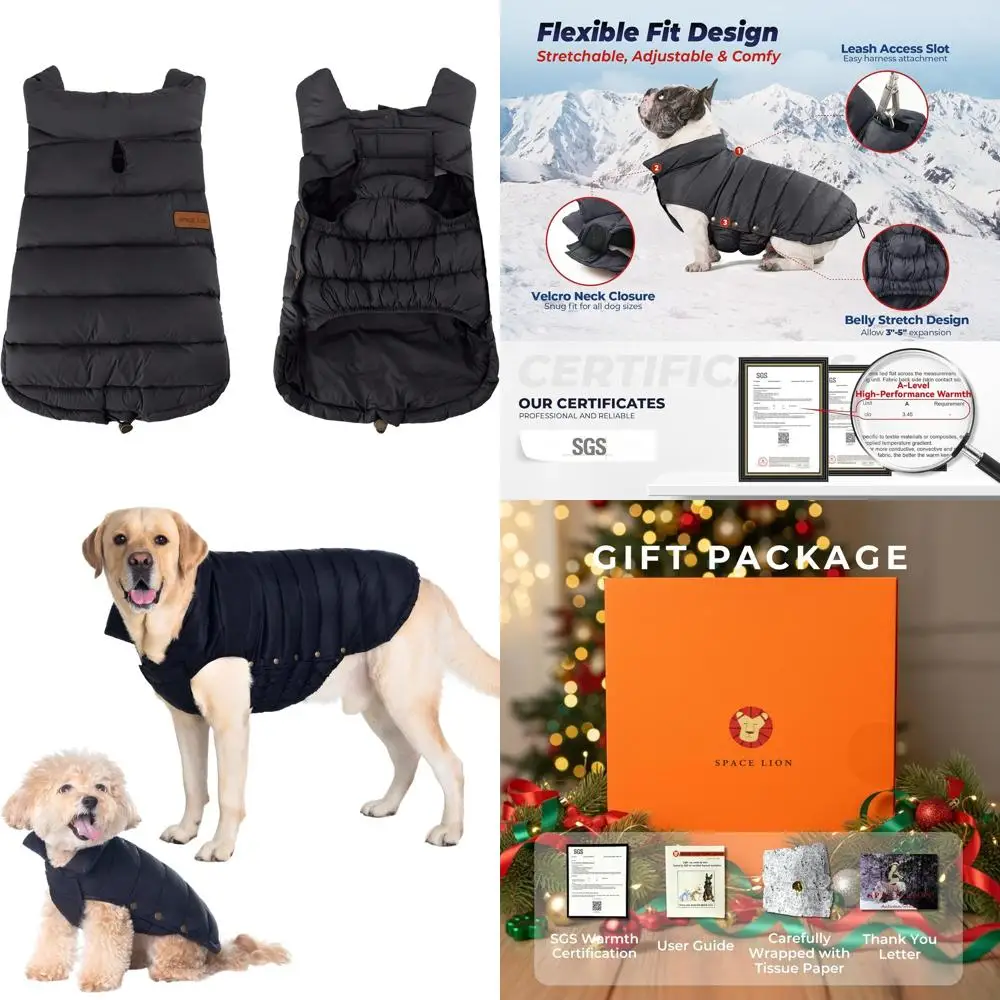 Winter Puer Dog Coat, Durable Outdoor, Lightweight & Adjustable for Large Dogs, Black, Size 26/3XL
Winter Puer Dog Coat, Durable Outdoor, Lightweight & Adjustable for Large Dogs, Black, Size 26/3XL