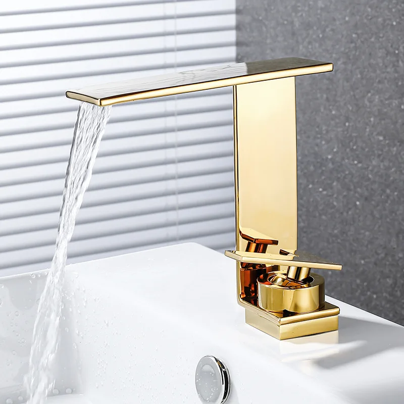 Gold Basin Faucet Waterfall Faucet Black Gold Brass Bathroom Faucet White Bathroom Basin Taps Mixer Tap Hot And Cold Sink Faucet
Gold Basin Faucet Waterfall Faucet Black Gold Brass Bathroom Faucet White Bathroom Basin Taps Mixer Tap Hot And Cold Sink Faucet