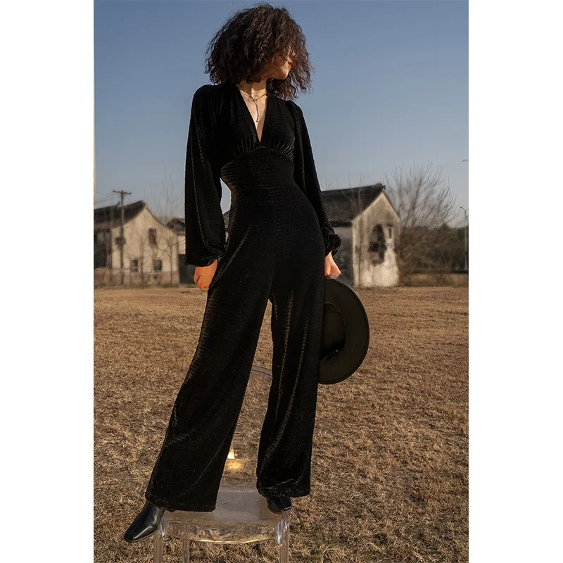 Ele Slimming Deep V Original Design High Waist Wide Leg Jumpsuit Long Skirt Pants for Women Faion ow Piece
Ele Slimming Deep V Original Design High Waist Wide Leg Jumpsuit Long Skirt Pants for Women Faion ow Piece