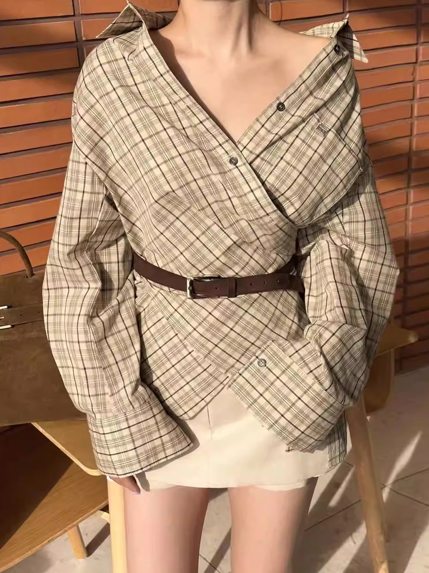 Design Sensation Color Blo Plaid Loose Fit Long Sve irt Women's Early Spring New Sle Ele Top Bubble Sve
Design Sensation Color Blo Plaid Loose Fit Long Sve irt Women's Early Spring New Sle Ele Top Bubble Sve
