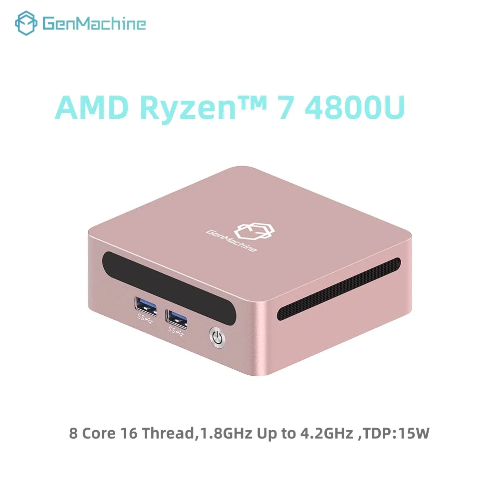 GenMachine Mini PC AMD Ryzen 7 4800U 8-core 16-thread 4.2GHz 15W 16GB DDR4 3200Mhz 512G PCIe 3.0 WIFI6 BT5.2 Desktop Computer
GenMachine Mini PC AMD Ryzen 7 4800U 8-core 16-thread 4.2GHz 15W 16GB DDR4 3200Mhz 512G PCIe 3.0 WIFI6 BT5.2 Desktop Computer