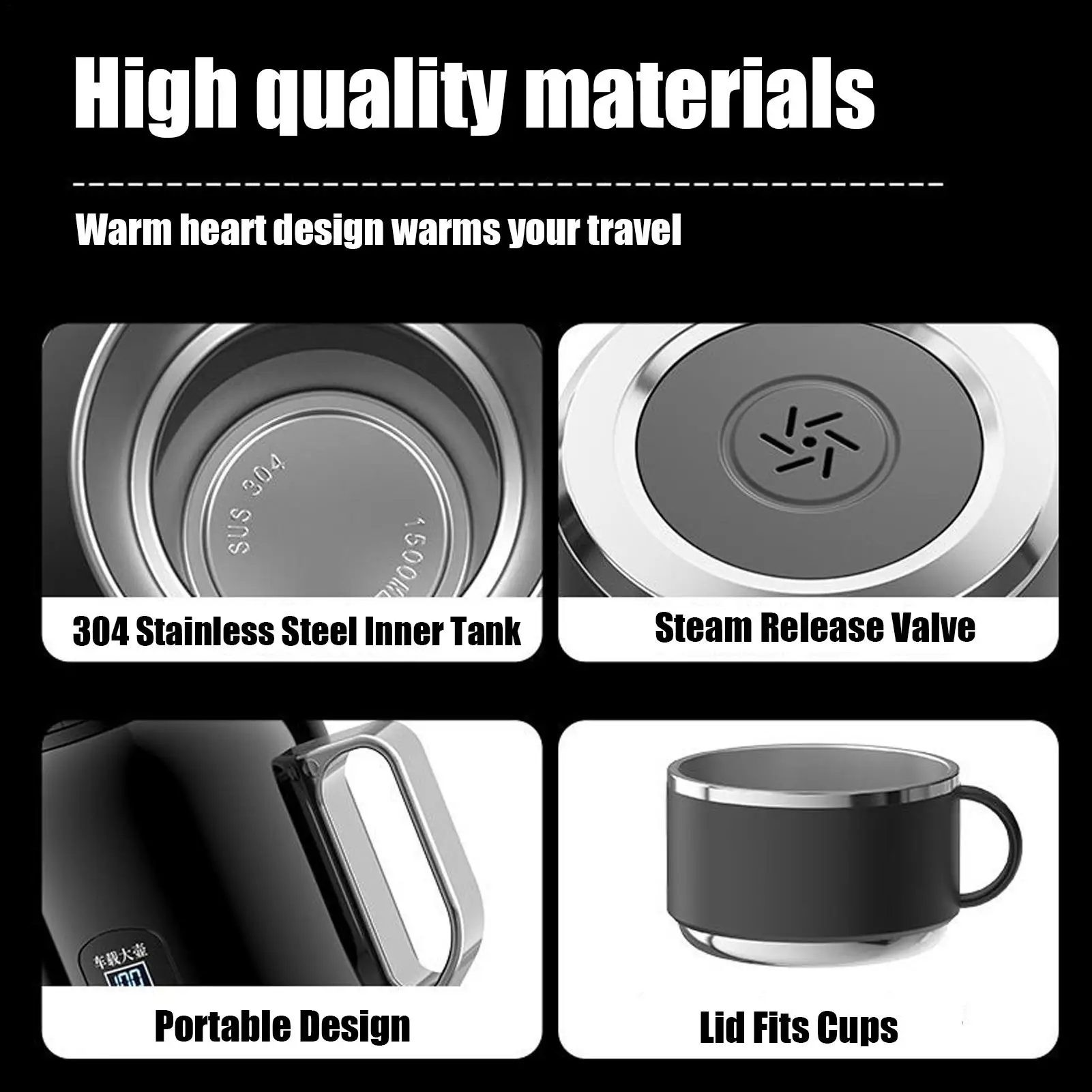Car Kettle 1500Ml Fast Heating 12/24V Portable Automatic Shut Off Boiler For Commute Outdoor Road-Trip Camping Daily Travel
Car Kettle 1500Ml Fast Heating 12/24V Portable Automatic Shut Off Boiler For Commute Outdoor Road-Trip Camping Daily Travel