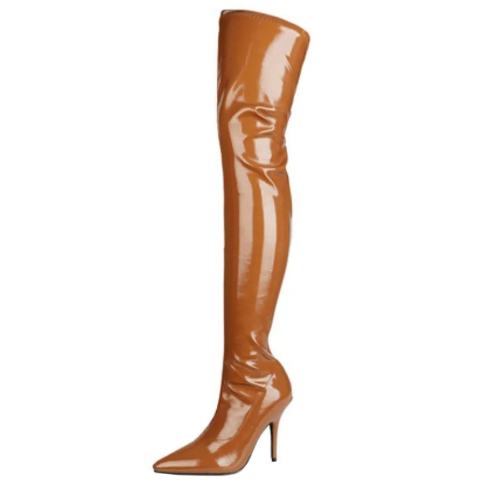 2026 Patent Leather Over The Knee Boots Pointed Toe Back Zipper Super High Heel Skinny Boots Modern Boots
2026 Patent Leather Over The Knee Boots Pointed Toe Back Zipper Super High Heel Skinny Boots Modern Boots