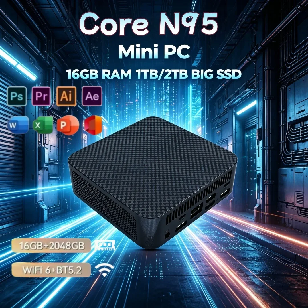 2026 New Powerful Light Gaming Office Mini Desktop Portable Core N95 WIFI6 BT5.2 16GB RAM 1TB/2TB SSD
2026 New Powerful Light Gaming Office Mini Desktop Portable Core N95 WIFI6 BT5.2 16GB RAM 1TB/2TB SSD