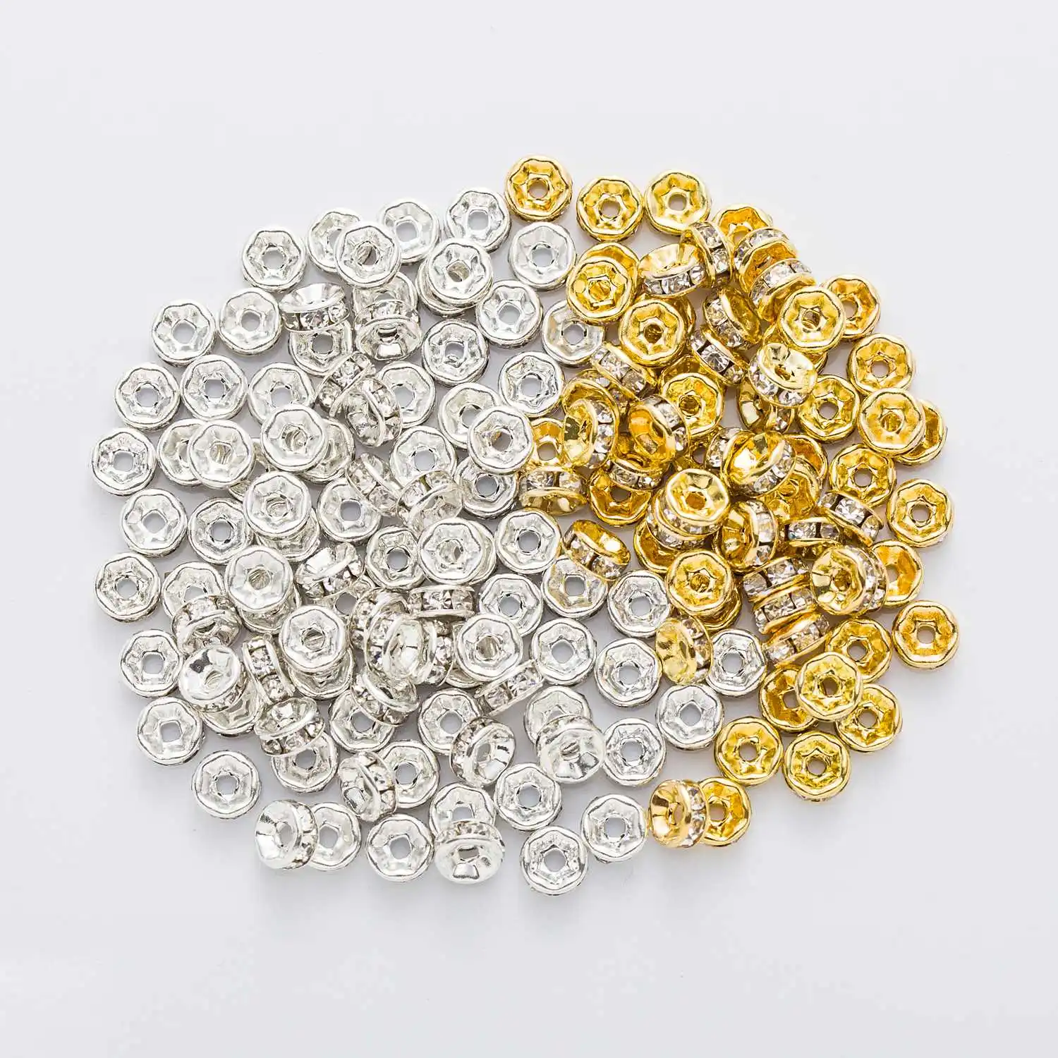 50pcs Crystal Rhinestone Rondelle Spacers, 4-12mm AB Color Beads for Jewelry Making, Sparkling Diamond Spacer Bead Findings
50pcs Crystal Rhinestone Rondelle Spacers, 4-12mm AB Color Beads for Jewelry Making, Sparkling Diamond Spacer Bead Findings