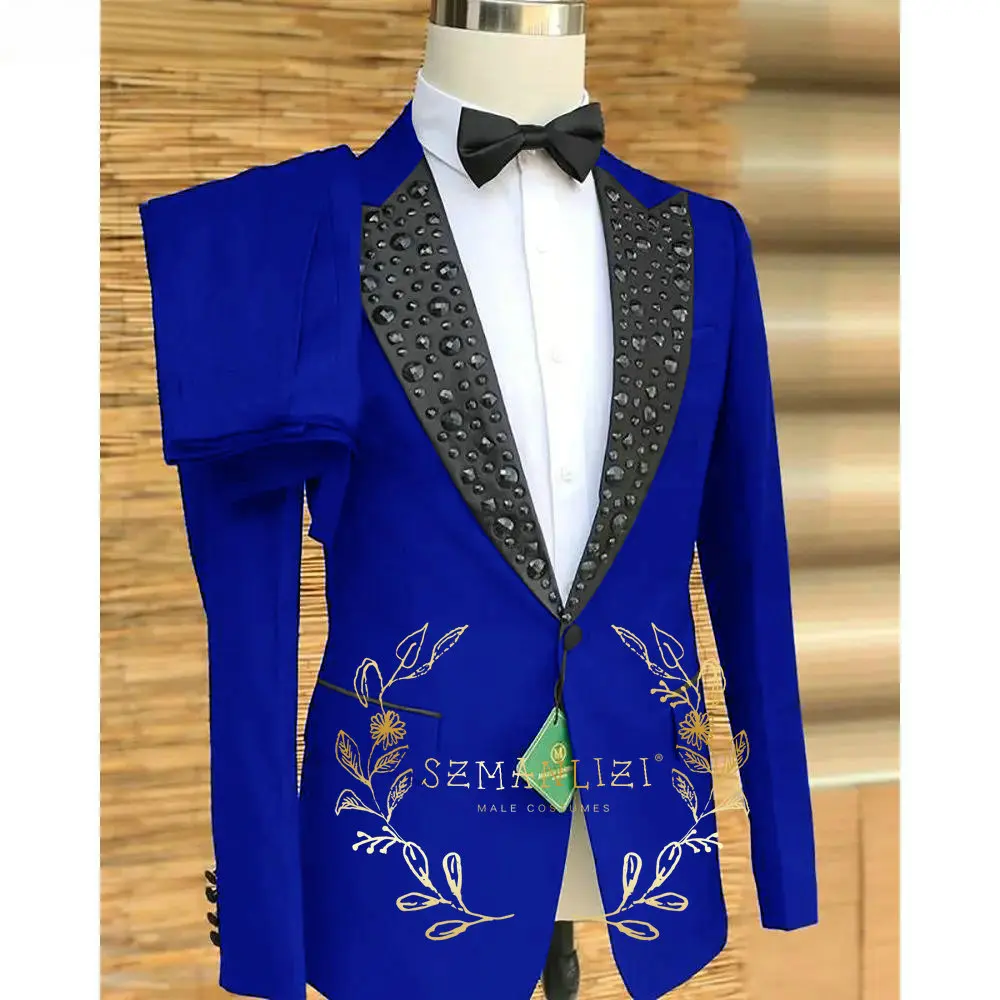 Luxury Beaded Crystal Suit For Men Customized 2-Piece Set Formal Wedding Groom Tuxedo Single Breasted Blazer Costumes Homme
Luxury Beaded Crystal Suit For Men Customized 2-Piece Set Formal Wedding Groom Tuxedo Single Breasted Blazer Costumes Homme
