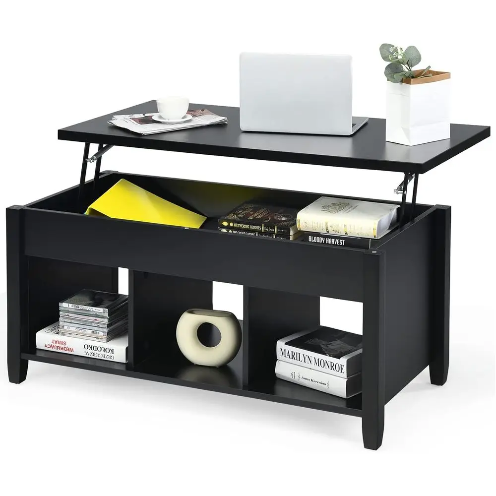 Wood Lit Top Coee Table, ern Coee Table w/Hidden Comparent and Open Storage Shel or Living Room Oice Retion Room (Black)
Wood Lit Top Coee Table, ern Coee Table w/Hidden Comparent and Open Storage Shel or Living Room Oice Retion Room (Black)