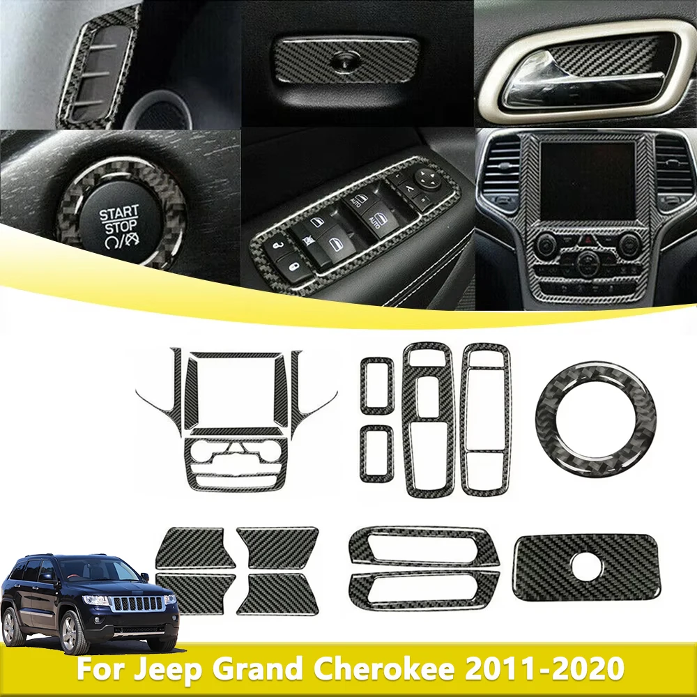 Набор декоративных накладок на центральную консоль, наклейки для Jeep Grand Cherokee 2011-2020, аксессуары для интерьера из настоящего углеродного волокна
Набор декоративных накладок на центральную консоль, наклейки для Jeep Grand Cherokee 2011-2020, аксессуары для интерьера из настоящего углеродного волокна
