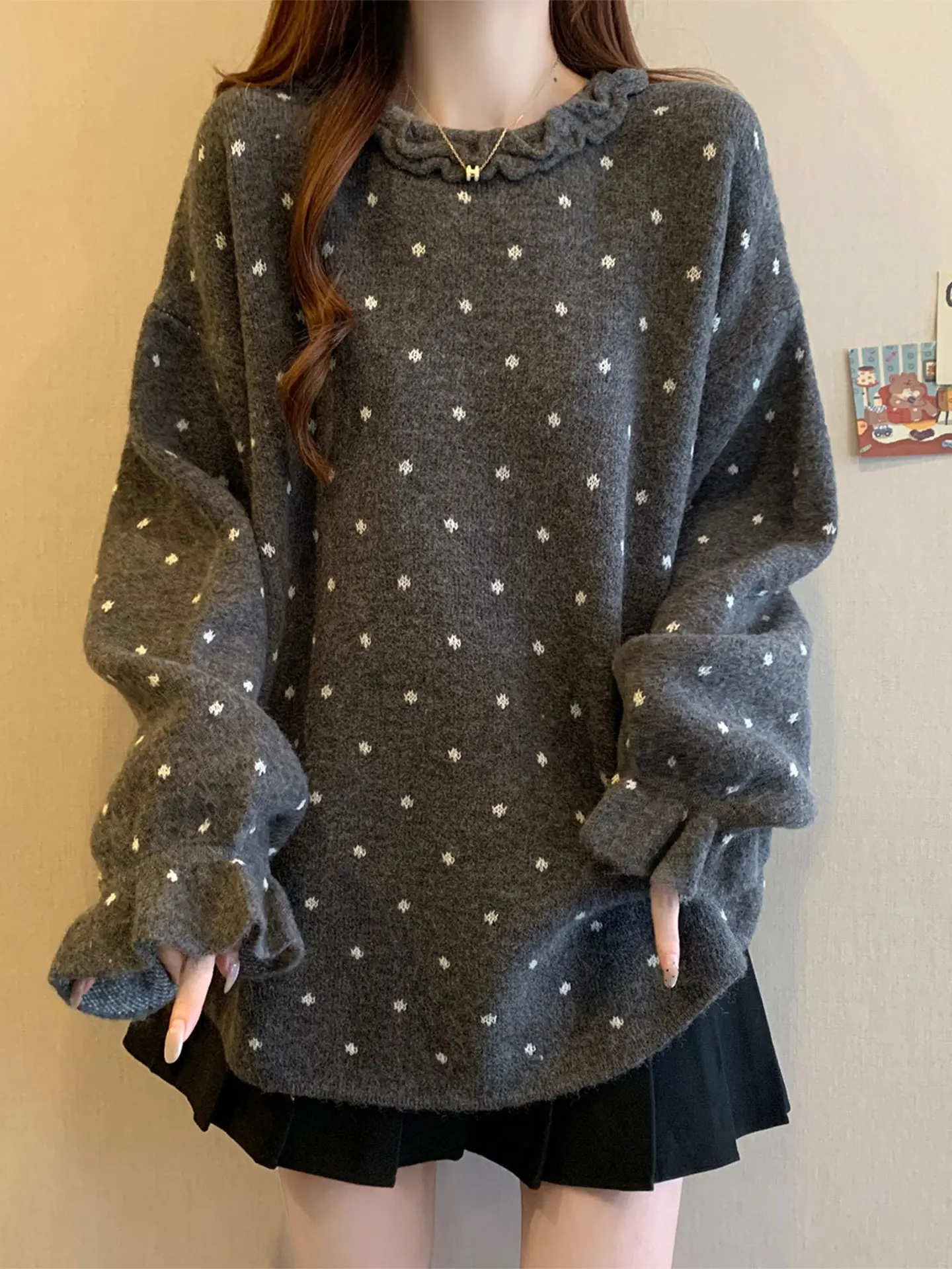 Polka Dot Long Sve Knitted Sweater Women Winter plus Size Loose Lazy Sle Top Casual Comfortable Soft Cotton Base Layer
Polka Dot Long Sve Knitted Sweater Women Winter plus Size Loose Lazy Sle Top Casual Comfortable Soft Cotton Base Layer