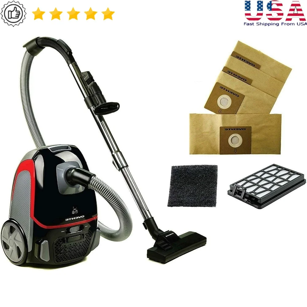 Electric Bagged Canister Vacuum Cleaner 1400W Powerful Suction HEPA Filtration with Crush Proof Hose and 3 Cleaning Tools
Electric Bagged Canister Vacuum Cleaner 1400W Powerful Suction HEPA Filtration with Crush Proof Hose and 3 Cleaning Tools