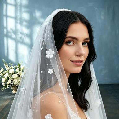Elegant Bridal Veil with 3D Flower&Pearl Decor-Short Two Tier Tulle Wedding Veil with Comb for Bride Party Hair Accessory G41
Elegant Bridal Veil with 3D Flower&Pearl Decor-Short Two Tier Tulle Wedding Veil with Comb for Bride Party Hair Accessory G41