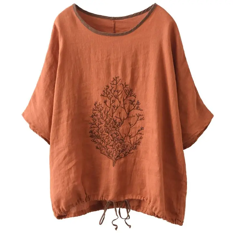 Cotton Linen T Shirts Women Casual Loose Printed Design T-shirt 2024 New in Summer Trend Thin Short Sleeve Tops Vintage Tshirt
Cotton Linen T Shirts Women Casual Loose Printed Design T-shirt 2024 New in Summer Trend Thin Short Sleeve Tops Vintage Tshirt