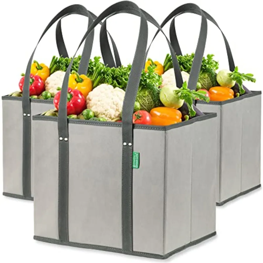 Многоразовые сумки для продуктов, 3 шт., прочные многоразовые сумки для покупок с коробчатой формой, которые можно ставить вертикально, оставляя их открытыми, складываются плоскими, большие сумки-тоуты.
Многоразовые сумки для продуктов, 3 шт., прочные многоразовые сумки для покупок с коробчатой формой, которые можно ставить вертикально, оставляя их открытыми, складываются плоскими, большие сумки-тоуты.