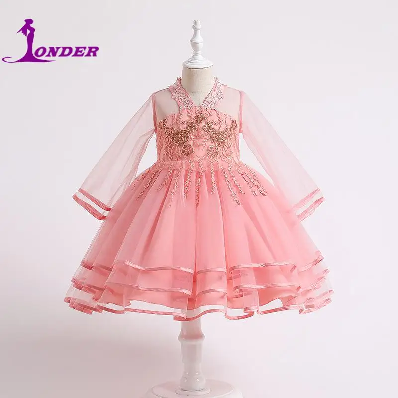 Sonder Korean Style Long Sleeves Flower Girl Dresses Classic V-neck Lace Birthday Party Ball Gown Customized
Sonder Korean Style Long Sleeves Flower Girl Dresses Classic V-neck Lace Birthday Party Ball Gown Customized