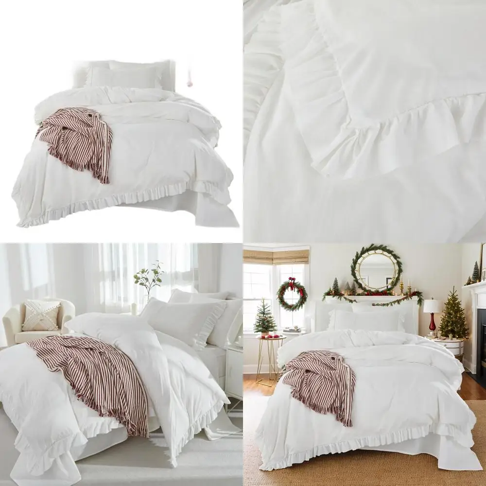 Полный комплект постельного белья/королева: 100% мягкий хлопок, легкий, с рюшами и бахромой, минималистичный белый, состоящий из 3 предметов.
Полный комплект постельного белья/королева: 100% мягкий хлопок, легкий, с рюшами и бахромой, минималистичный белый, состоящий из 3 предметов.