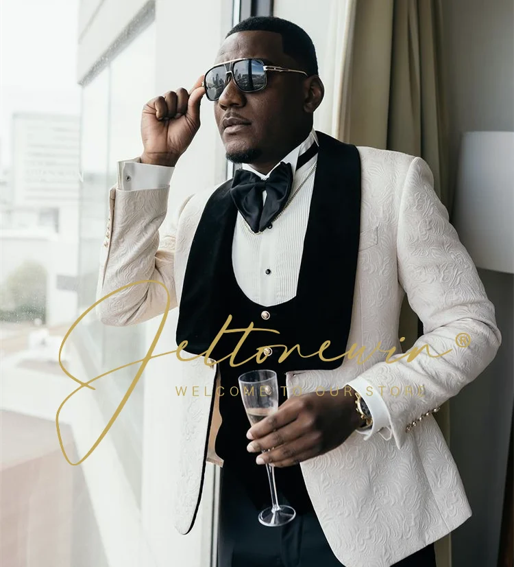 2022 Tailor-Made Wedding Men Suits Slim Fit Tuxedo 3 Pieces Suits Groom Prom Jacquard Blazer Terno Masculino Suits Terno
2022 Tailor-Made Wedding Men Suits Slim Fit Tuxedo 3 Pieces Suits Groom Prom Jacquard Blazer Terno Masculino Suits Terno