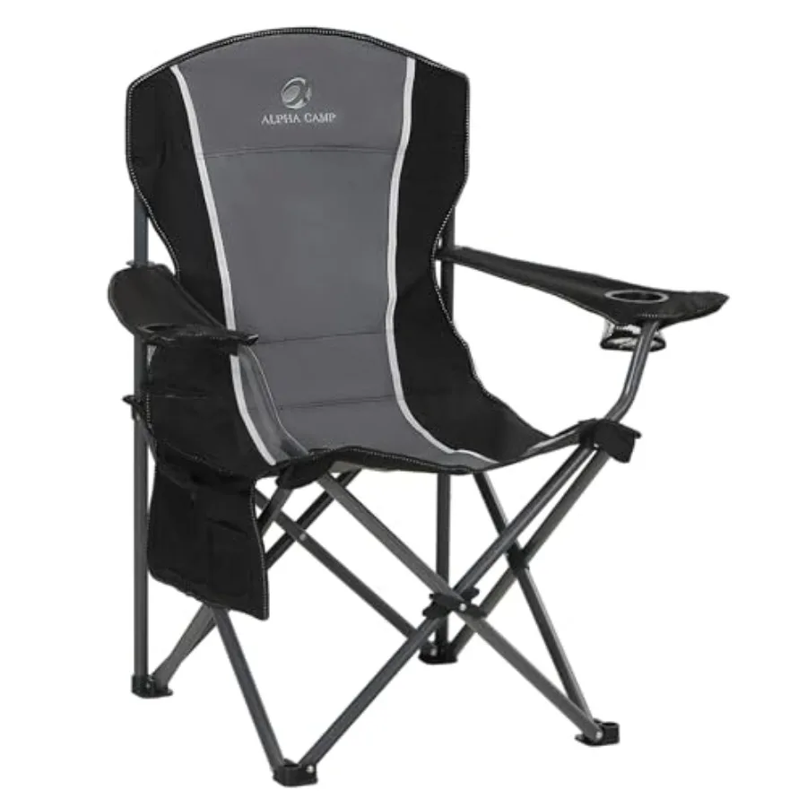 Oversized Outdoor Folding Camping Chair Heavy Duty Arm Chair with Cup Holder and Storage Bag 350 LBS Weight Ccity Grey
Oversized Outdoor Folding Camping Chair Heavy Duty Arm Chair with Cup Holder and Storage Bag 350 LBS Weight Ccity Grey