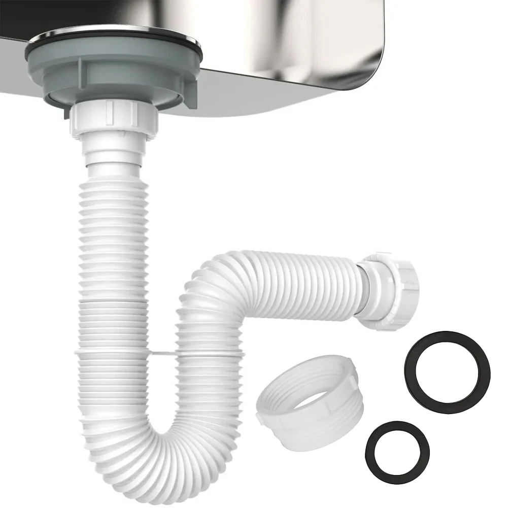 1set Sink Drain Pipe Includes Adapters And Sealing Rings Stretch From 20cm To 80cm Connect Both 1-1/2" And 1-1/4" Pipes Bathroom
1set Sink Drain Pipe Includes Adapters And Sealing Rings Stretch From 20cm To 80cm Connect Both 1-1/2" And 1-1/4" Pipes Bathroom