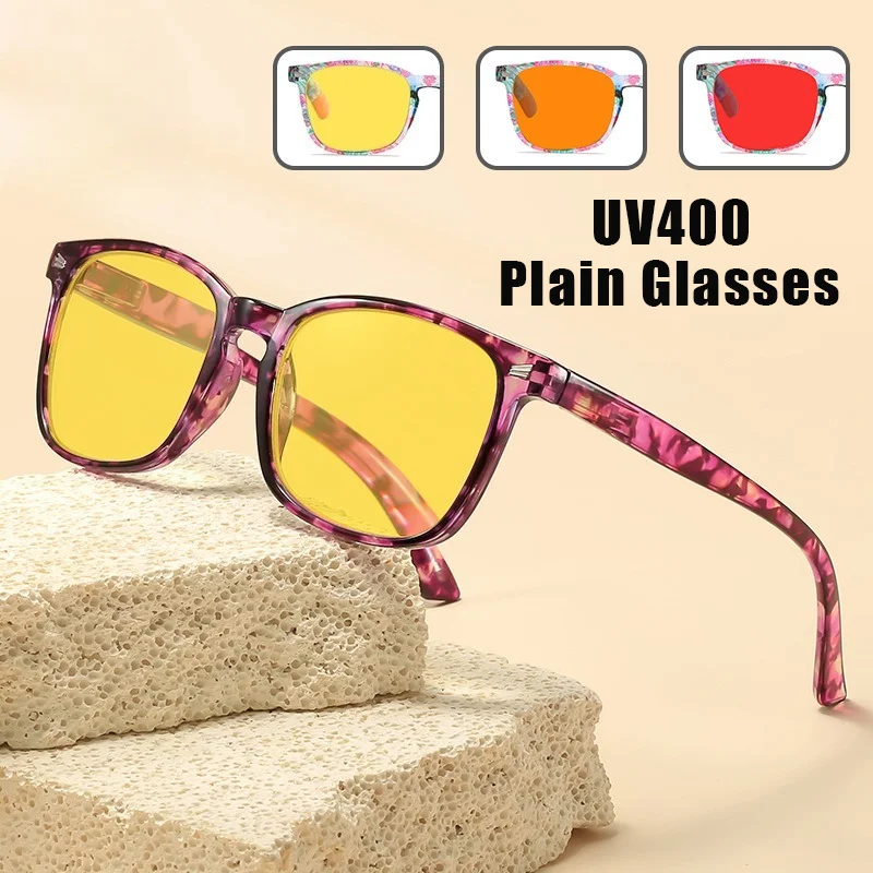Unisex Floral-Print Square-Frame Night Vision Glasses Orange and Red Lenses with UV Protection Anti-blue Light Plain Glasses
Unisex Floral-Print Square-Frame Night Vision Glasses Orange and Red Lenses with UV Protection Anti-blue Light Plain Glasses