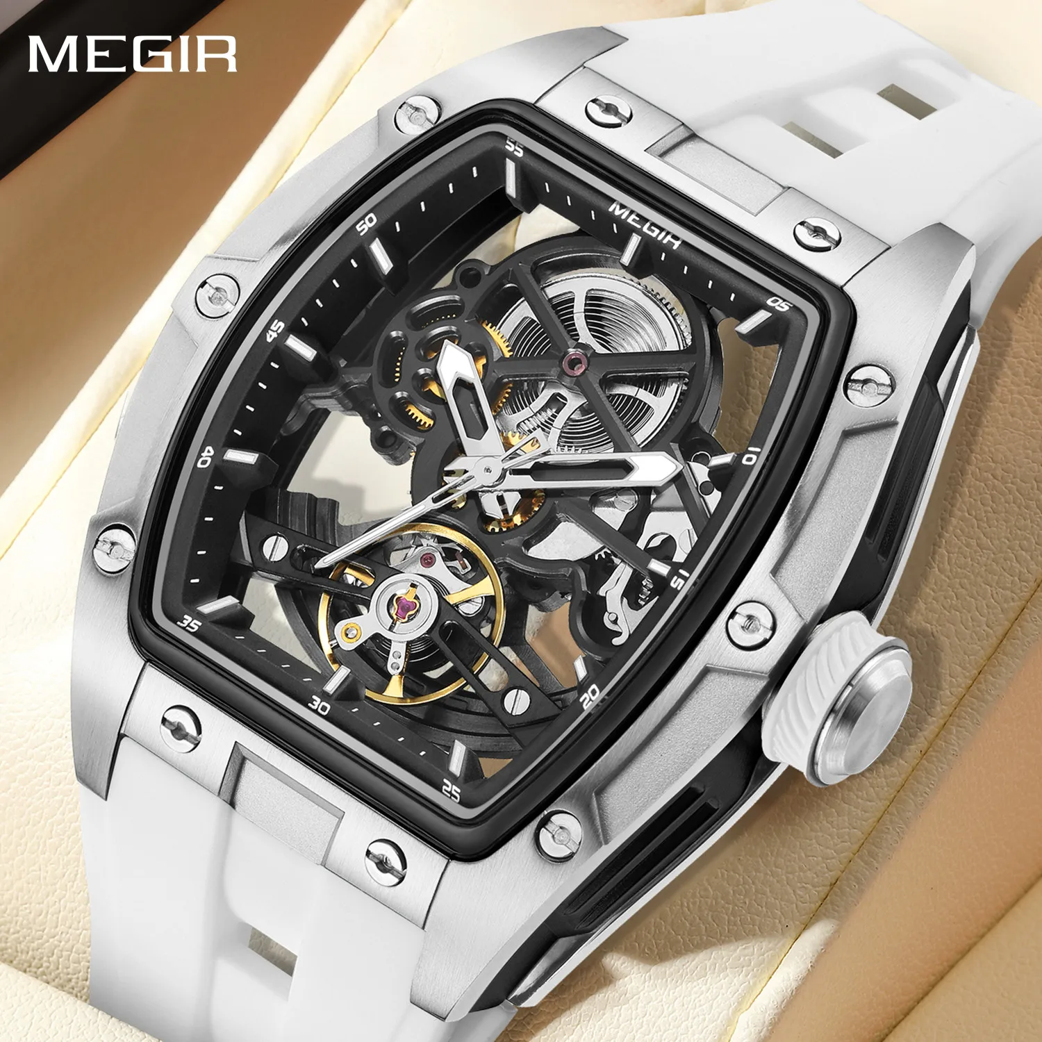 MEGIR Automatic Mechanical Watches for Men Fashion Male Sport Business Wristwatch with Skeleton Dial Steel Case Waterproof Reloj
MEGIR Automatic Mechanical Watches for Men Fashion Male Sport Business Wristwatch with Skeleton Dial Steel Case Waterproof Reloj