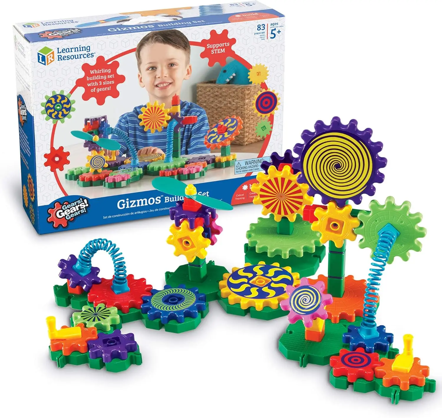82-Piece Building Set with Colorful Gears for Kids Ages 3+, Develops Motor Skills and Creativity
82-Piece Building Set with Colorful Gears for Kids Ages 3+, Develops Motor Skills and Creativity