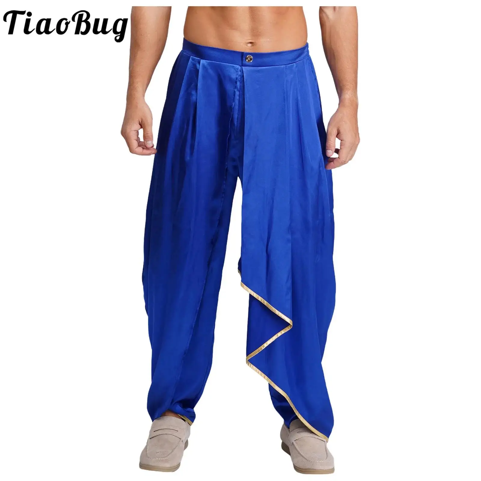 Men's Satiny Stylish Loose Pants Pleated Drapes Dhoti Pants Trousers for Halloween Carnival Arabic Egyptian Indian Trousers
Men's Satiny Stylish Loose Pants Pleated Drapes Dhoti Pants Trousers for Halloween Carnival Arabic Egyptian Indian Trousers