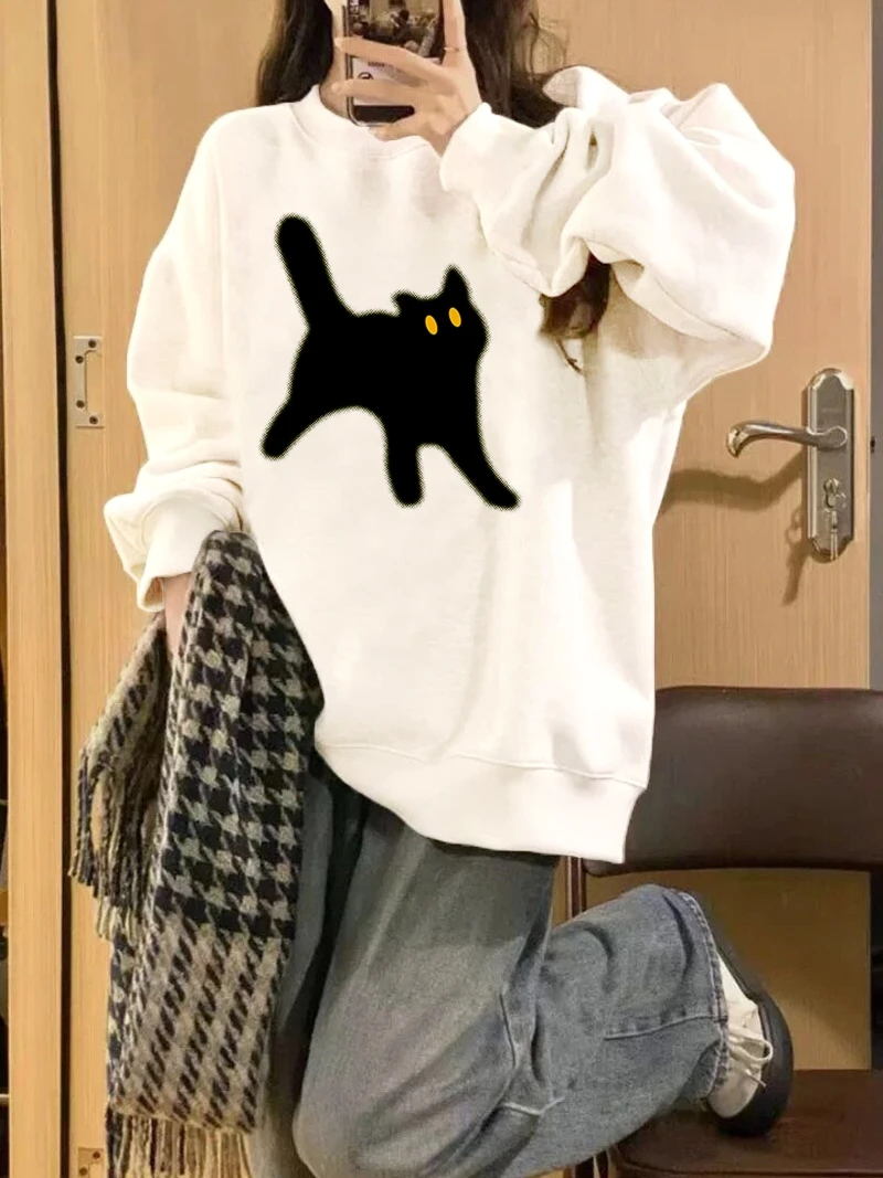 Winter Loose Fit Print round Neck Sweatshirt Korean Style Commute Fashion Cute Cozy Overhead Top for Small Figures
Winter Loose Fit Print round Neck Sweatshirt Korean Style Commute Fashion Cute Cozy Overhead Top for Small Figures