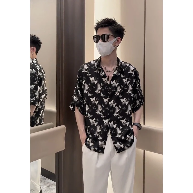 Ice Silk Floral ort Sve Men's irt Thin Summer Lightweight Maturi High-End Feeling Five-Seven Sve irt
Ice Silk Floral ort Sve Men's irt Thin Summer Lightweight Maturi High-End Feeling Five-Seven Sve irt