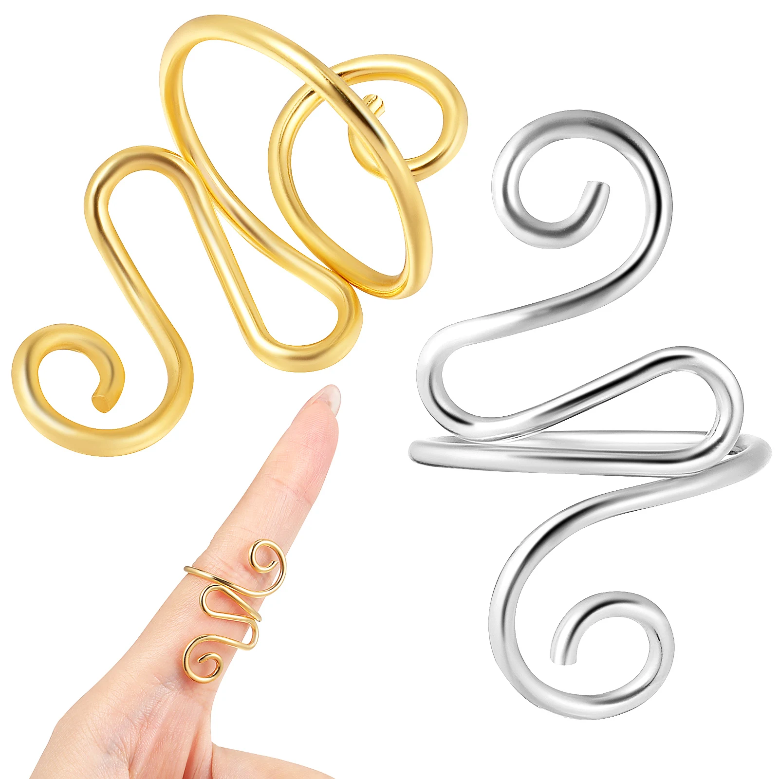 2 Pcs Silver Gold Open Finger Crochet Rings For Tension Finger Rings Yarn Tension Ring Open Style Knitting Tools
2 Pcs Silver Gold Open Finger Crochet Rings For Tension Finger Rings Yarn Tension Ring Open Style Knitting Tools