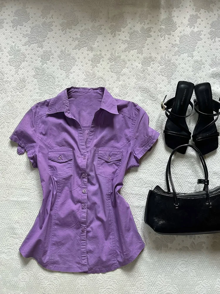 Original Vintage Purple ort Sve irt for Women Slim Fit Summer Cleanfit Cotton Blend Faionable Girls Sle Top
Original Vintage Purple ort Sve irt for Women Slim Fit Summer Cleanfit Cotton Blend Faionable Girls Sle Top