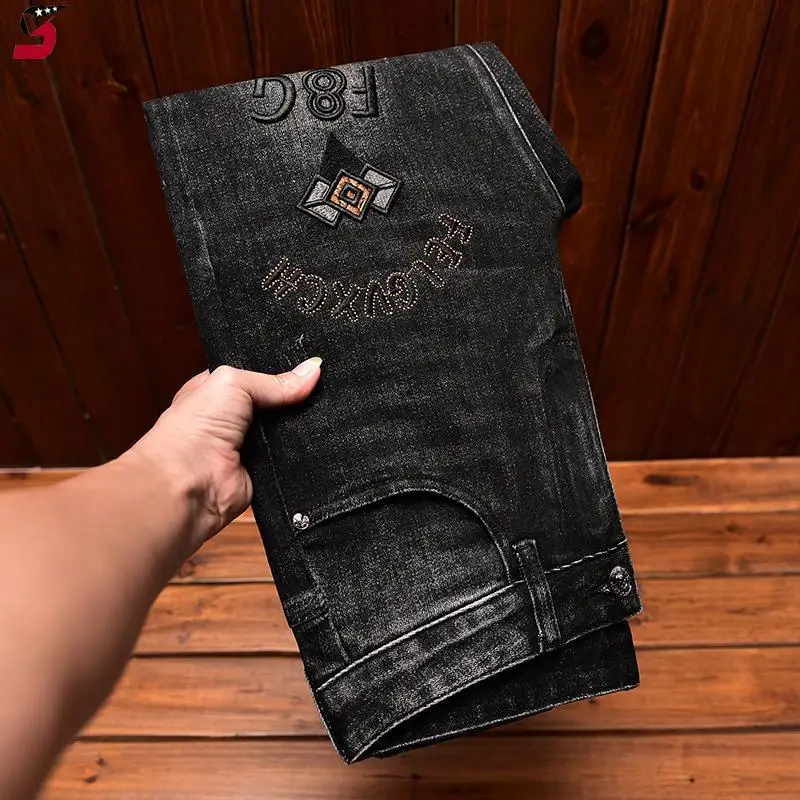 Street Fashion Jeans Black and Gray for Men Embroidered Stretch Slim Fit Skinny Street Fashion Skinny Long Pants Autumn
Street Fashion Jeans Black and Gray for Men Embroidered Stretch Slim Fit Skinny Street Fashion Skinny Long Pants Autumn