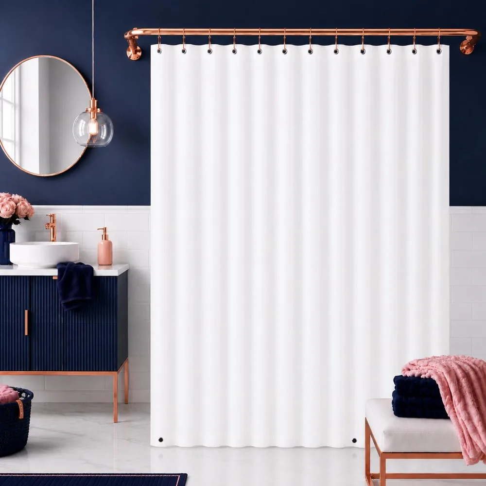 Extra Heavyweight 10 Gauge PEVA Shower Curtain Liner Waterproof Bathroom Curtain with 3 Magnets 70 x 72 Inches White
Extra Heavyweight 10 Gauge PEVA Shower Curtain Liner Waterproof Bathroom Curtain with 3 Magnets 70 x 72 Inches White