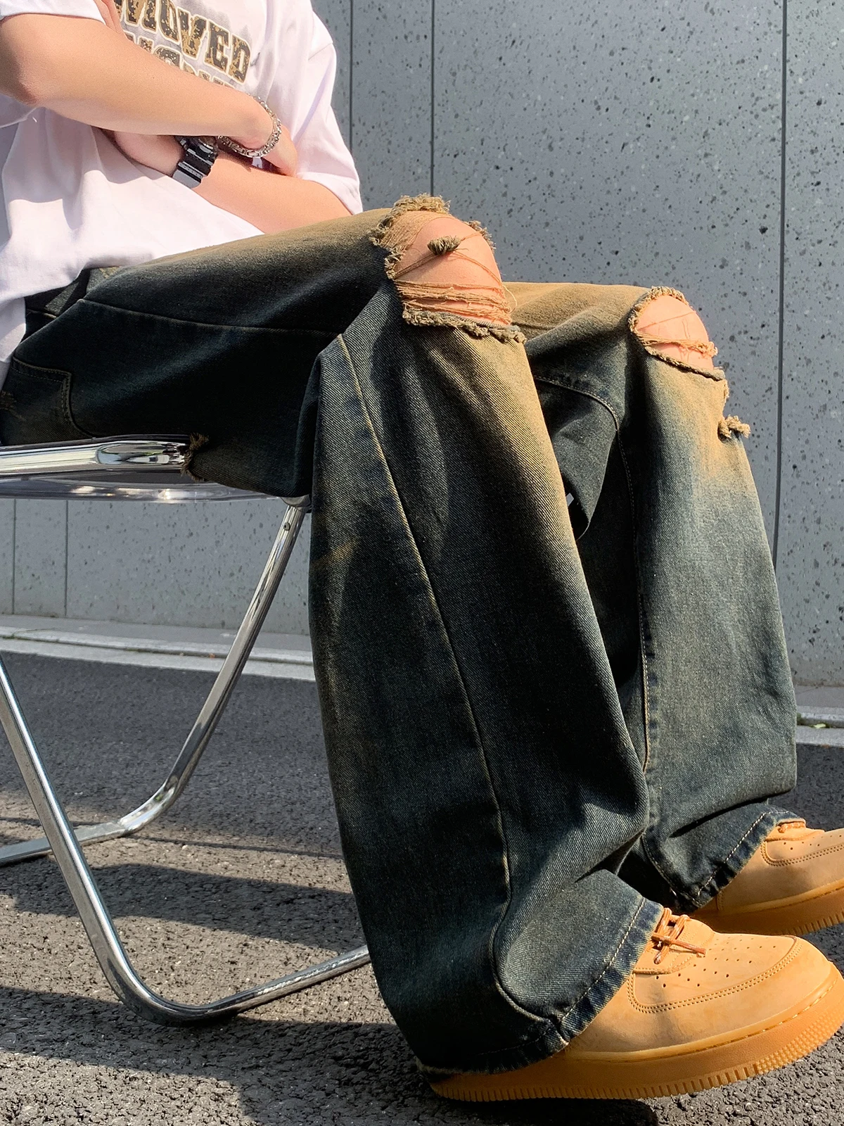 Summer Thin Ripped Denim Jeans Men's Washed Vintage High Street American Style Casual Trendy Hip Hop Pants Loose Straight Cut
Summer Thin Ripped Denim Jeans Men's Washed Vintage High Street American Style Casual Trendy Hip Hop Pants Loose Straight Cut