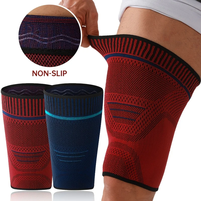 1pc High Elastic Thigh Compression Sleeve, with Double Non-Slip Strips, Knit Upper Leg Support, Breathable & Comfortable
1pc High Elastic Thigh Compression Sleeve, with Double Non-Slip Strips, Knit Upper Leg Support, Breathable & Comfortable